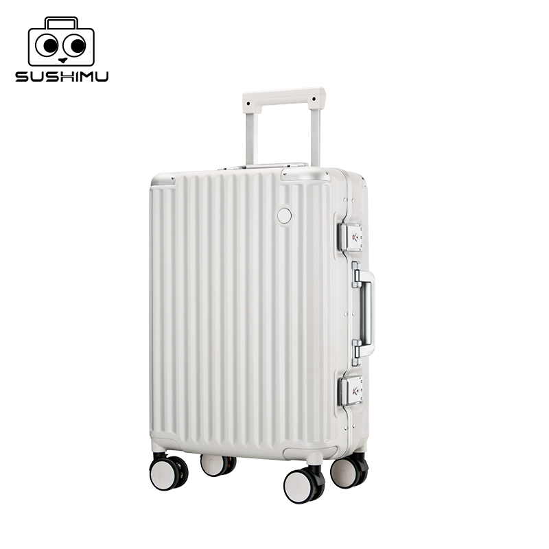男性と女性のためのアルミニウムフレーム,荷物,車輪付きスーツ - Aluminum Frame Carry On Luggage のレビューと価格
