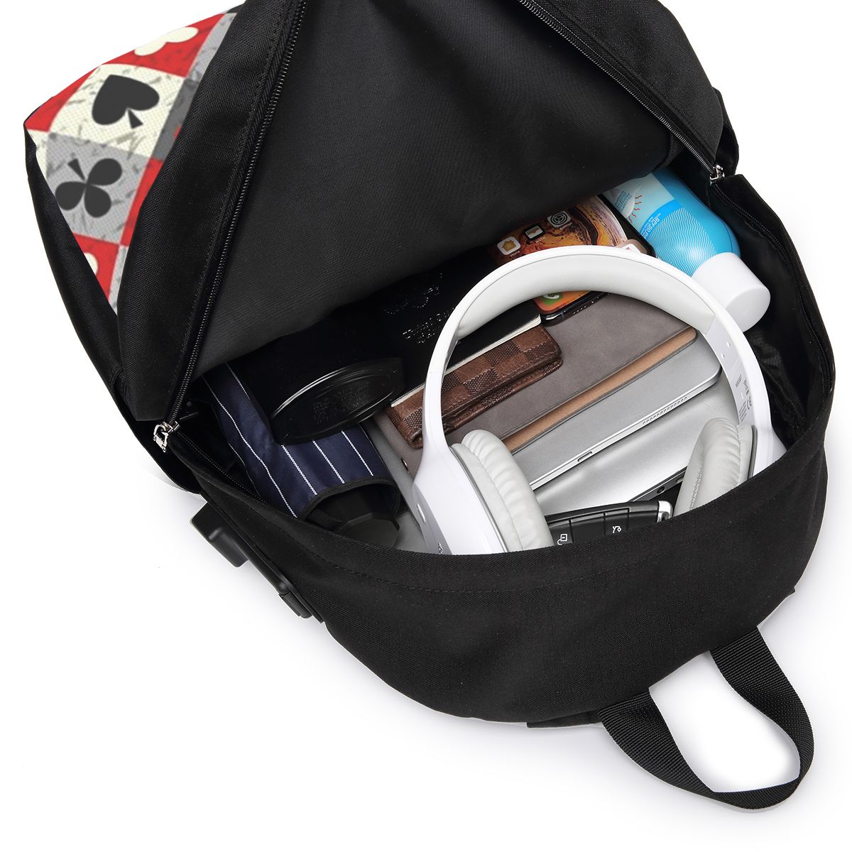 トランプポーカープリントバックパック旅行ノートブックバッグコ - Travel Bags のレビューと価格