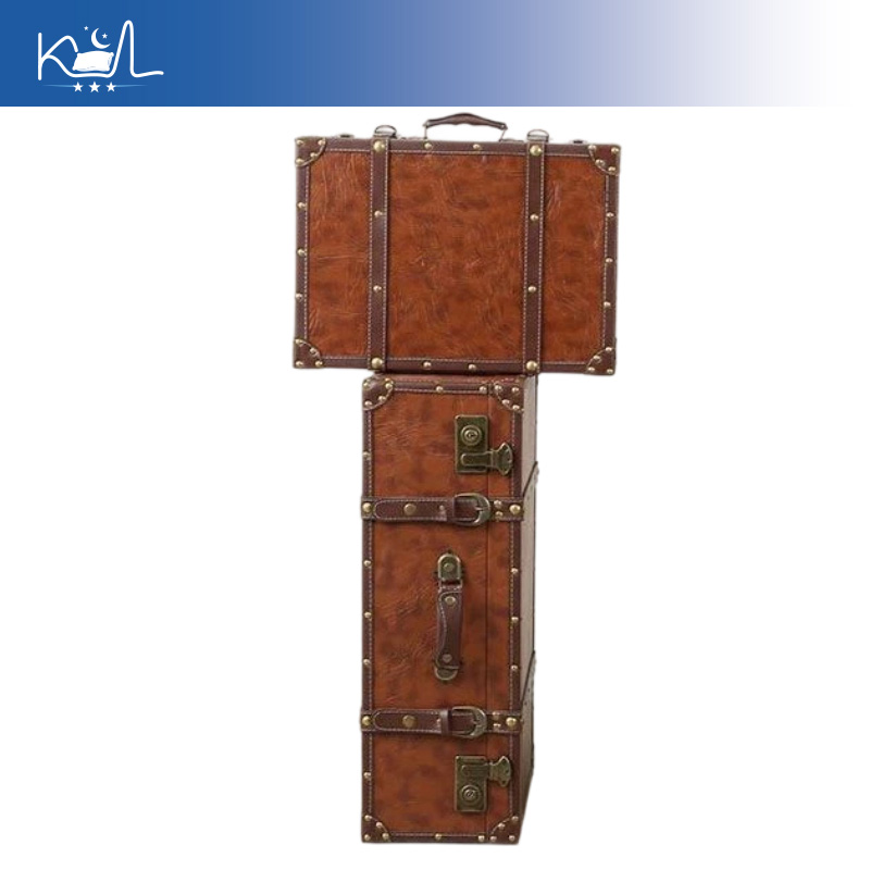 ヴィンテージブラウン装飾スーツケース収納ボックス、アンティー - Retro Vintage Trunk Suitcase のレビューと価格
