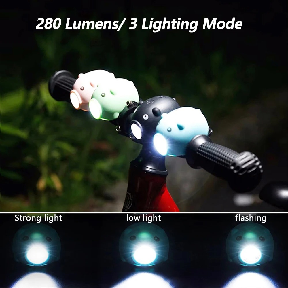 かわいい豚型自転車フロントライト ホーン付き Type-C  - Kids Ride On Suitcase Scooter のレビューと価格