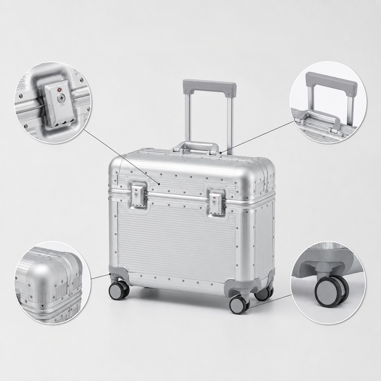 バニーフライ 20インチ PCキャリーオンスーツケース アル - Aluminum Frame Carry On Luggage のレビューと価格