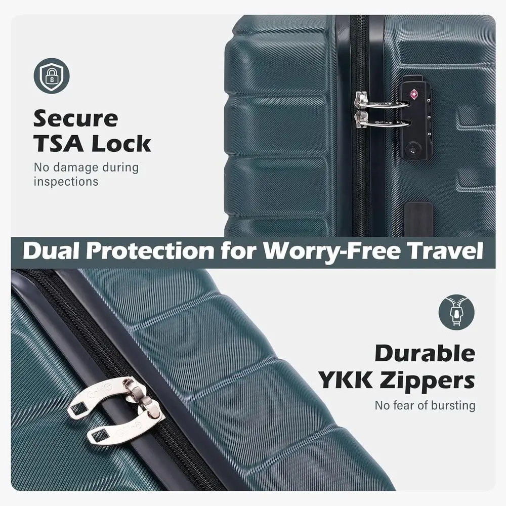 3ピースハードシェルスピナースーツケースセット、拡張可能な大 - Expandable Hard Shell Luggage Set のレビューと価格