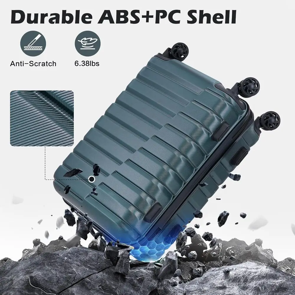 3ピースハードシェルスピナースーツケースセット、拡張可能な大 - Expandable Hard Shell Luggage Set のレビューと価格