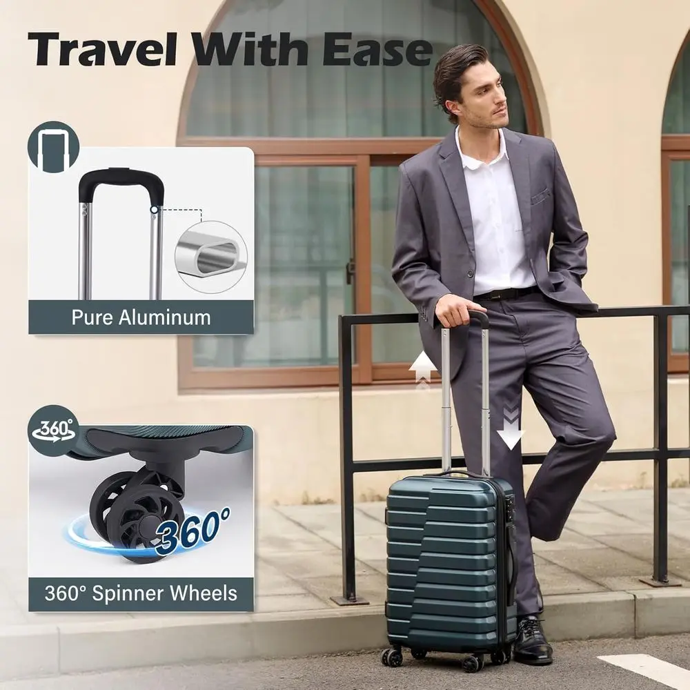 3ピースハードシェルスピナースーツケースセット、拡張可能な大 - Expandable Hard Shell Luggage Set のレビューと価格