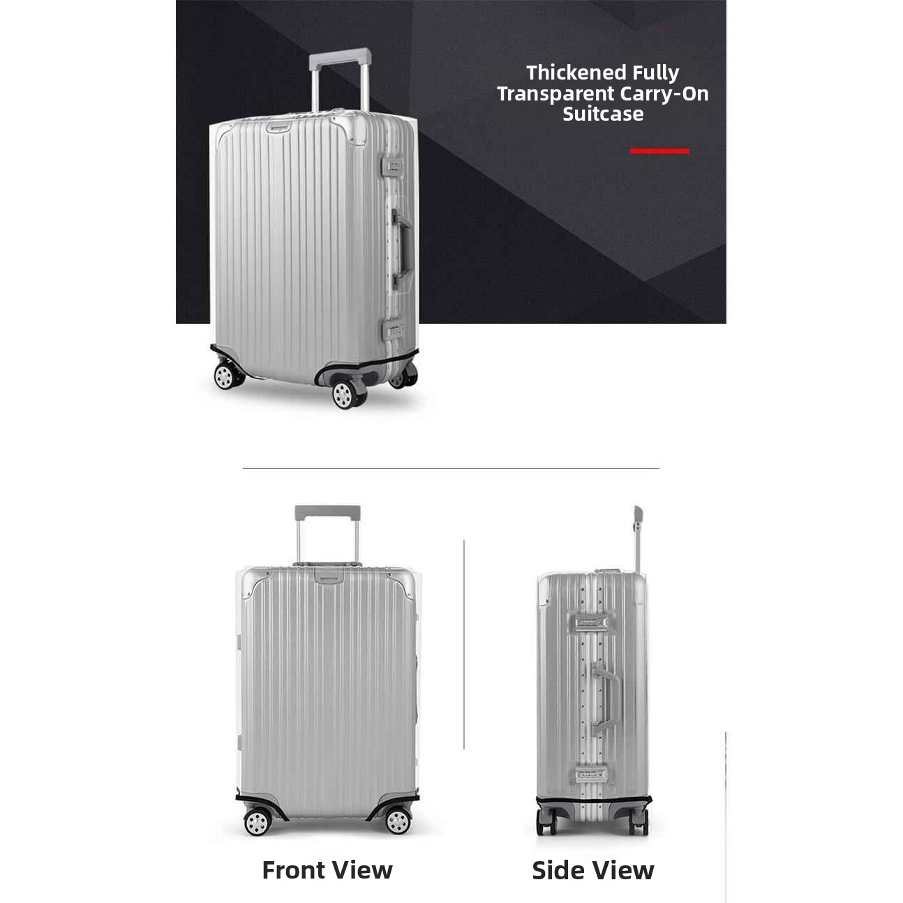 厚手の防水透明ラゲージカバー、旅行用スーツケース用保護スリー - Luggage Protective Cover Transparent のレビューと価格