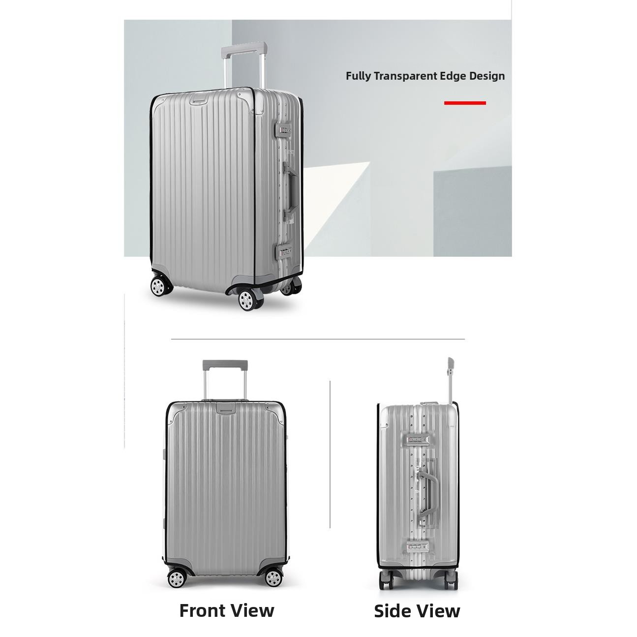 厚手の防水透明ラゲージカバー、旅行用スーツケース用保護スリー - Luggage Protective Cover Transparent のレビューと価格