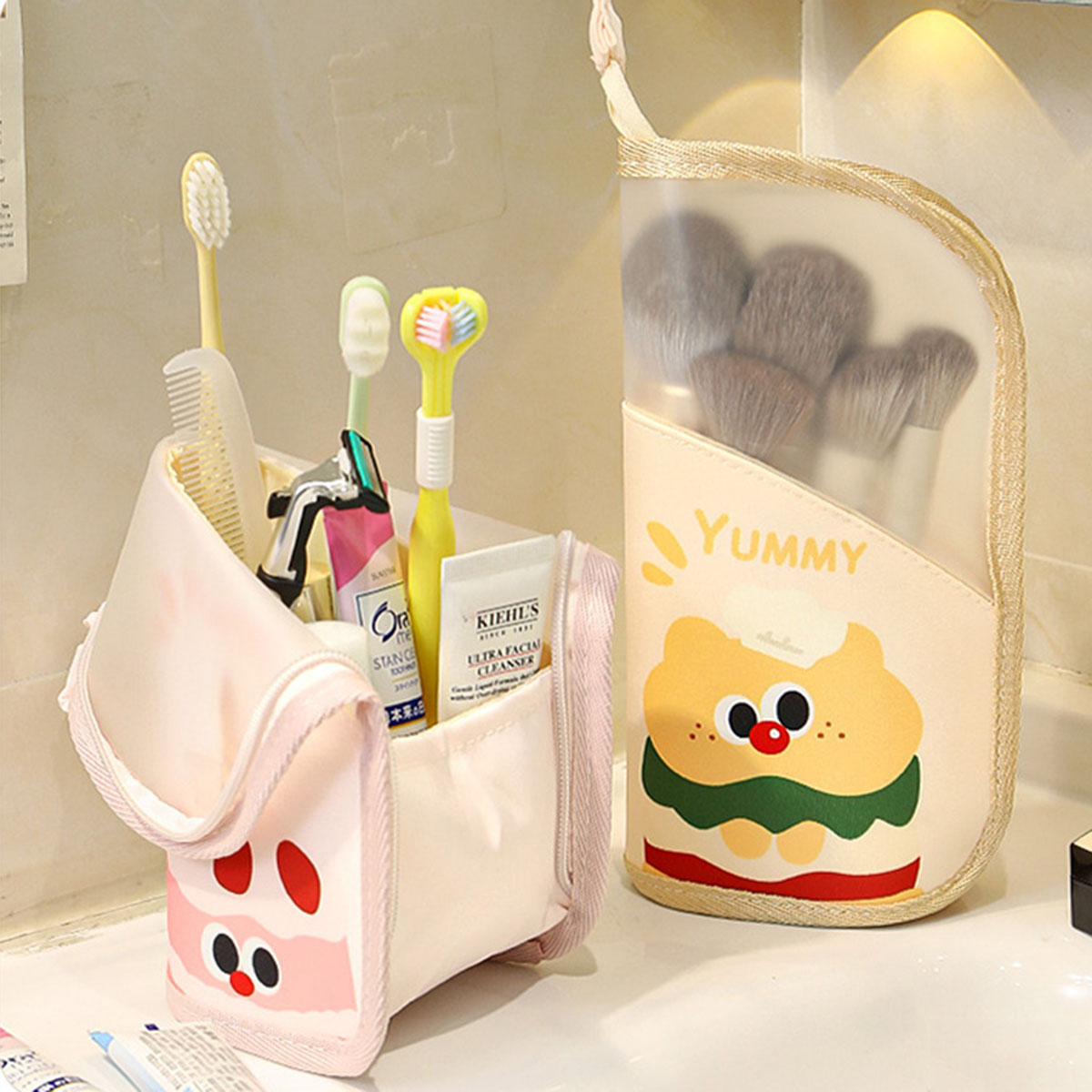 1 個化粧品バッグトラベルスタンド収納メイクアップ下着オーガ - Cosmetic Bags のレビューと価格