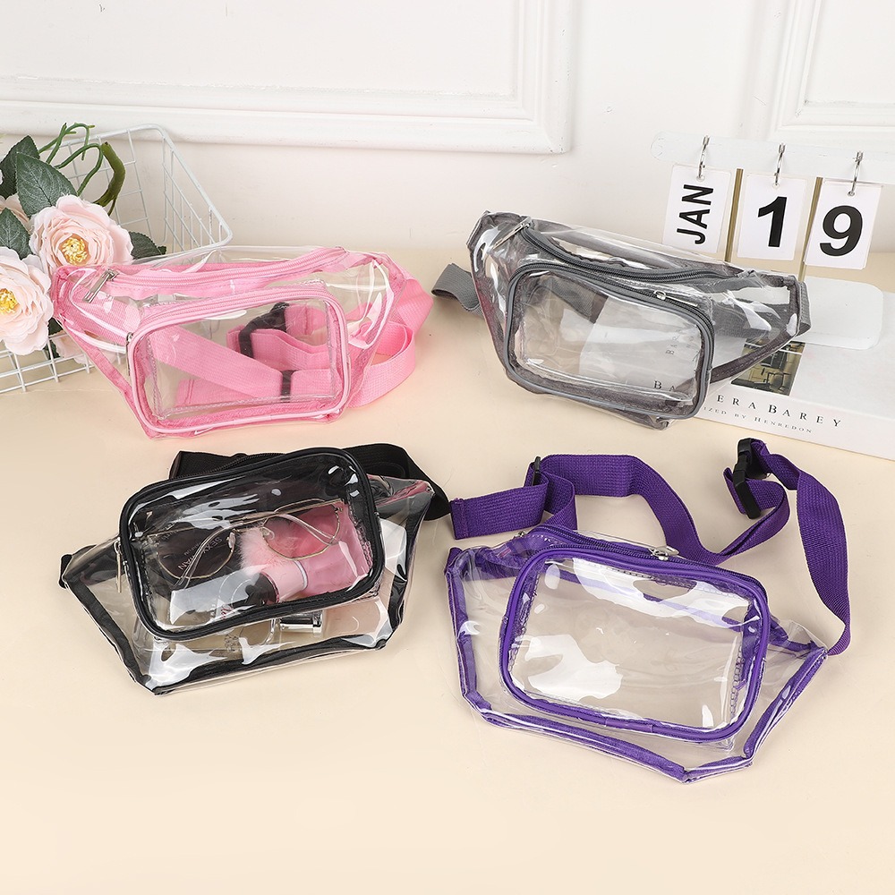 クリアファニーパック透明PVCマルチカラー調節可能ベルトバッ - Handbags のレビューと価格