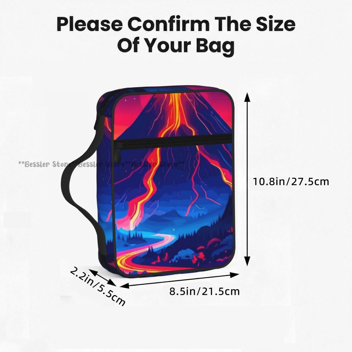 聖書カバー キャリングブックケース 教会バッグ 火山の噴火の - Handbags のレビューと価格