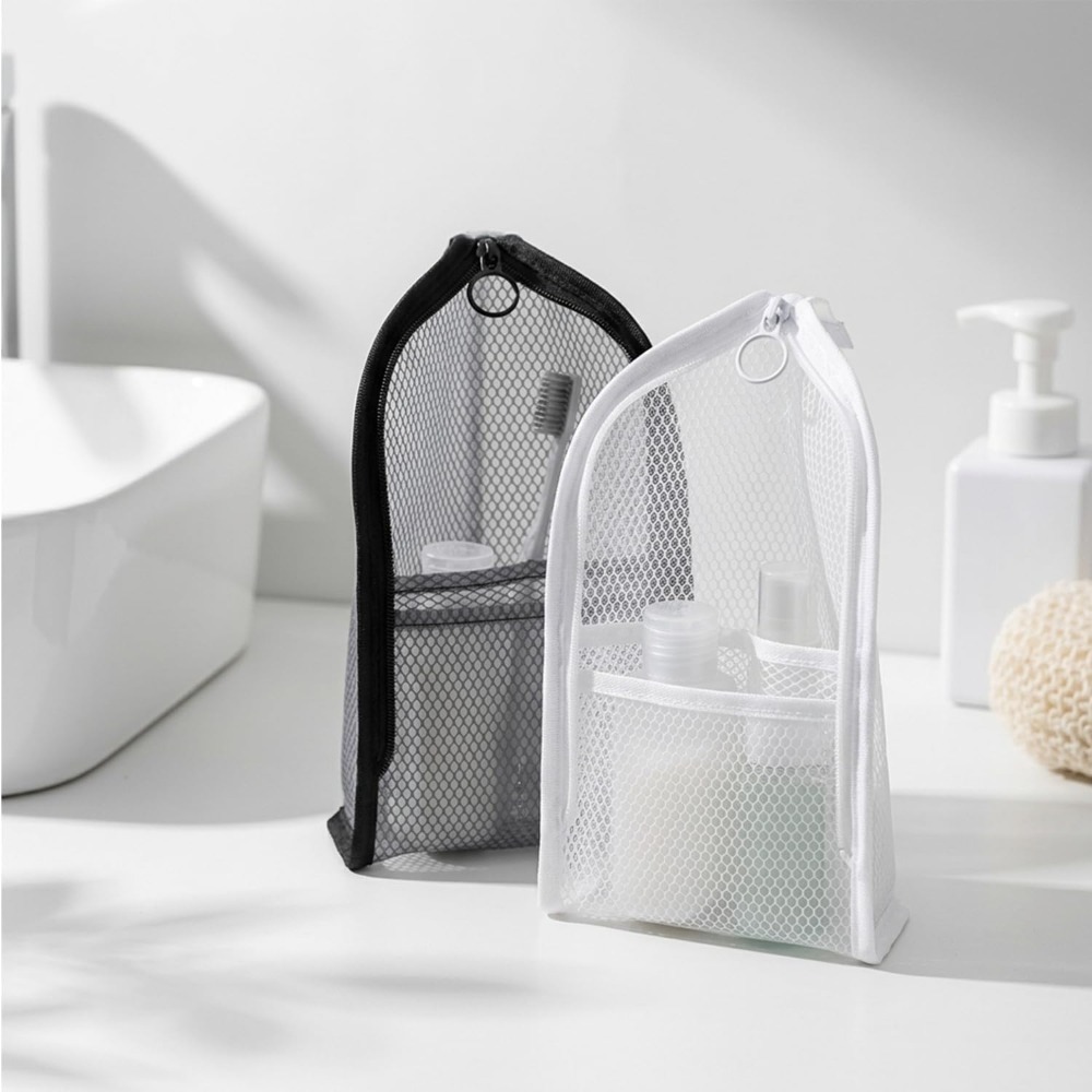 メッシュトイレタリーバッグ 通気性 速乾性 縦型歯ブラシホル - Cosmetic Bags のレビューと価格