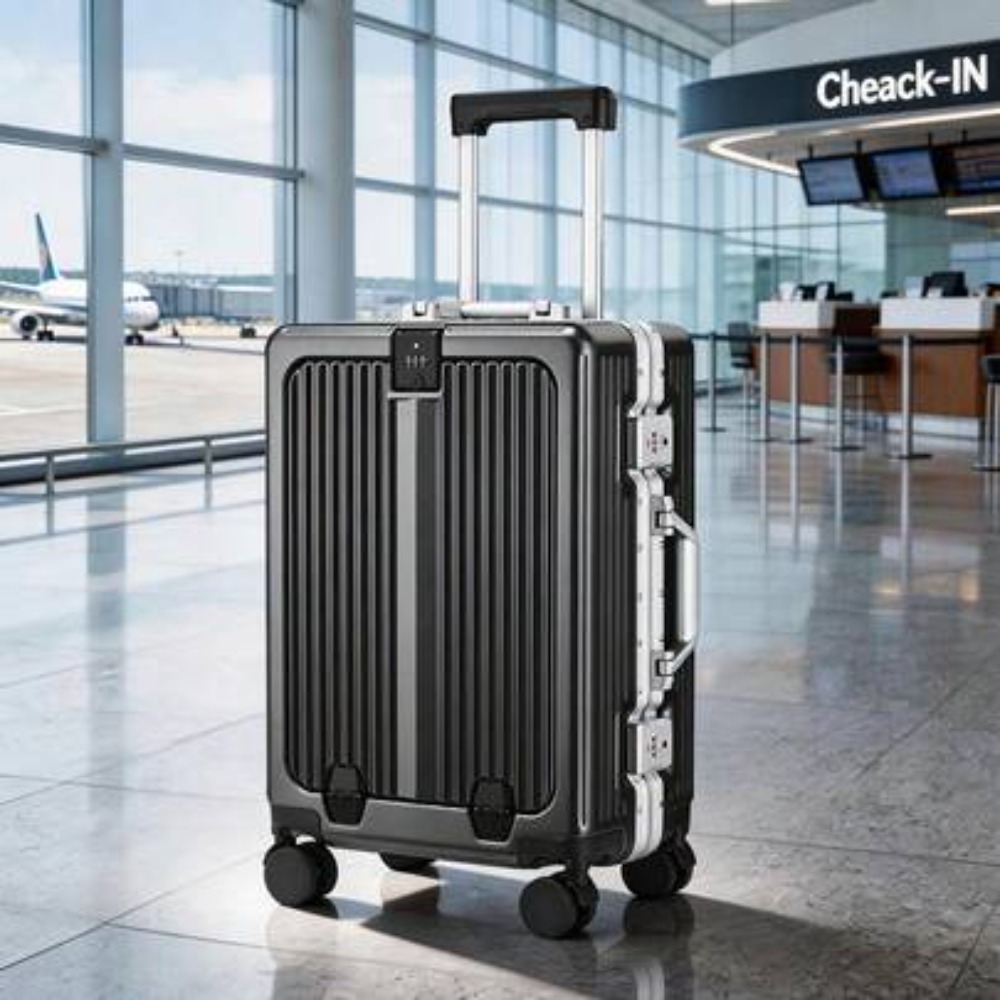 20インチ ハードシェル キャリーオンラゲージ アルミフレー - Front Opening Laptop Luggage 24 Inch のレビューと価格