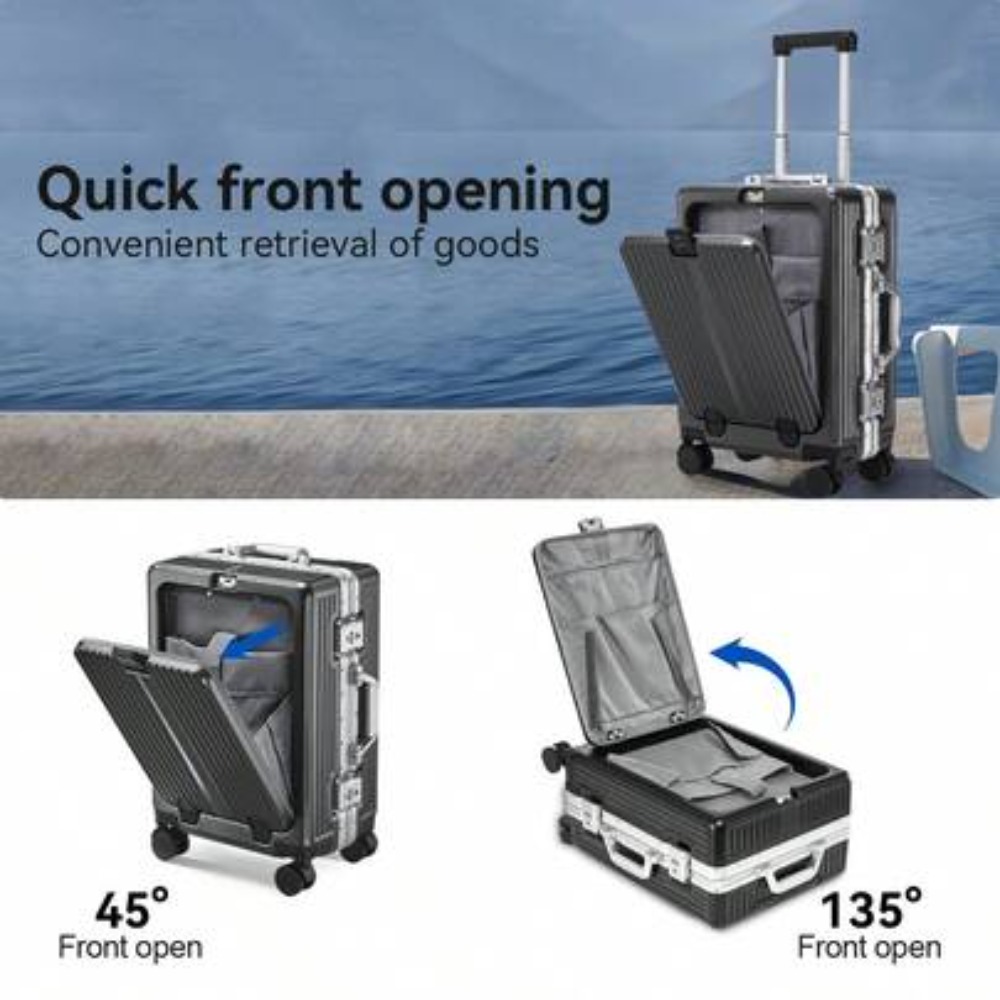 20インチ ハードシェル キャリーオンラゲージ アルミフレー - Front Opening Laptop Luggage 24 Inch のレビューと価格