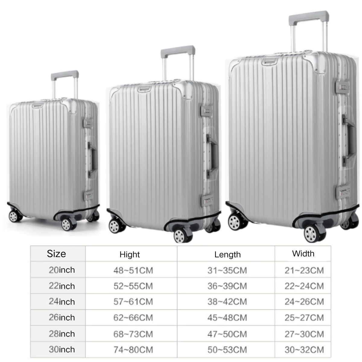 厚みのあるクリアな荷物カバープロテクター、18インチ、20イ - Waterproof Suitcase Cover Protector のレビューと価格