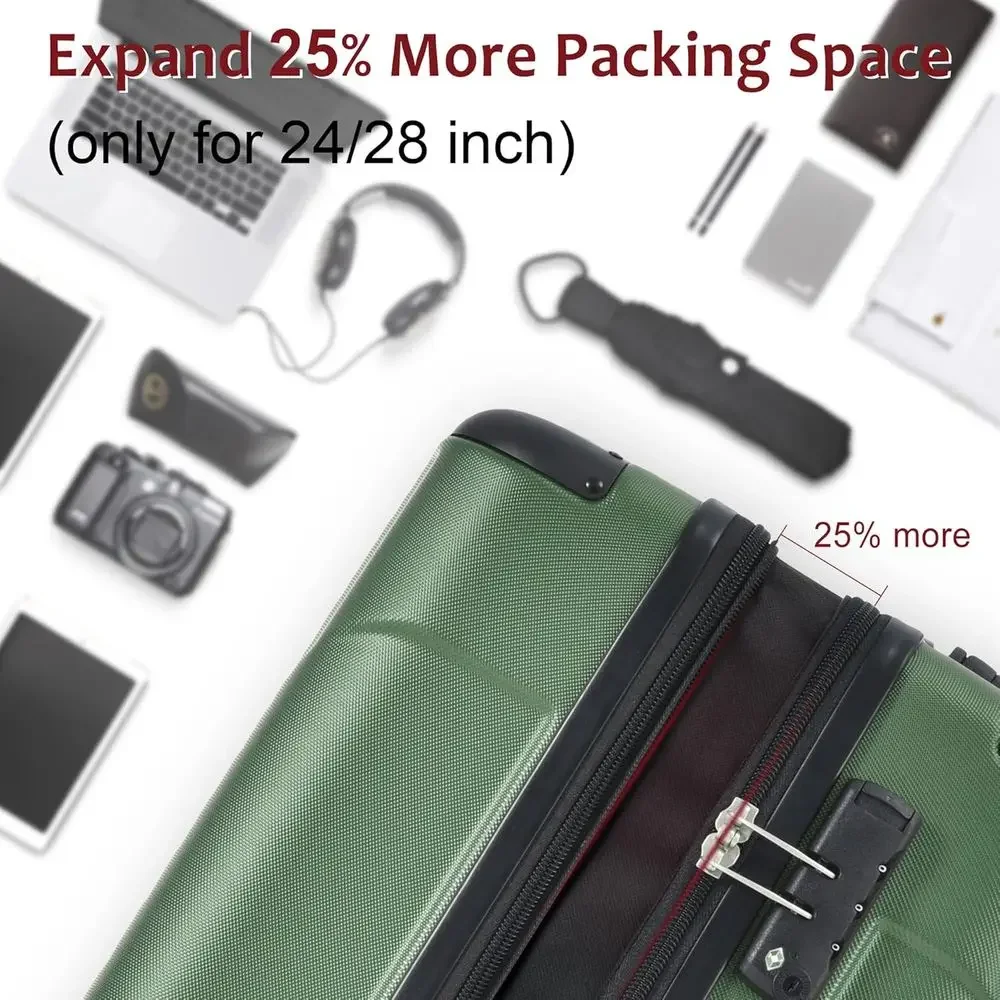 6ピース拡張可能なハードシェルラゲージセット、デュアルホイー - Expandable Hard Shell Luggage Set のレビューと価格