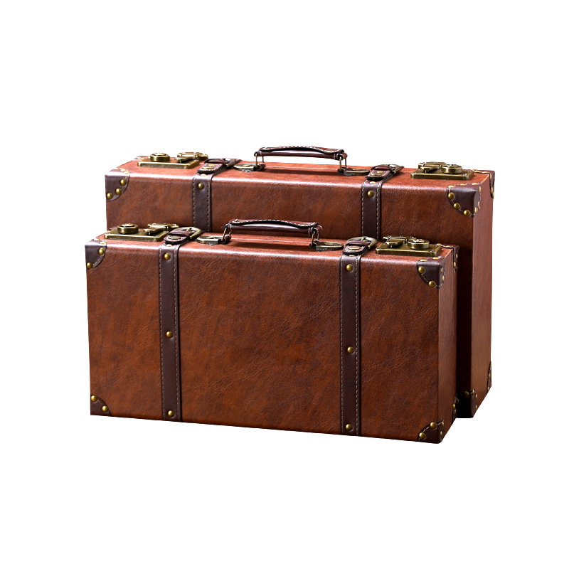 ヴィンテージ木製スーツケース多機能レトロ収納ボックス小売ディ - Retro Vintage Trunk Suitcase のレビューと価格