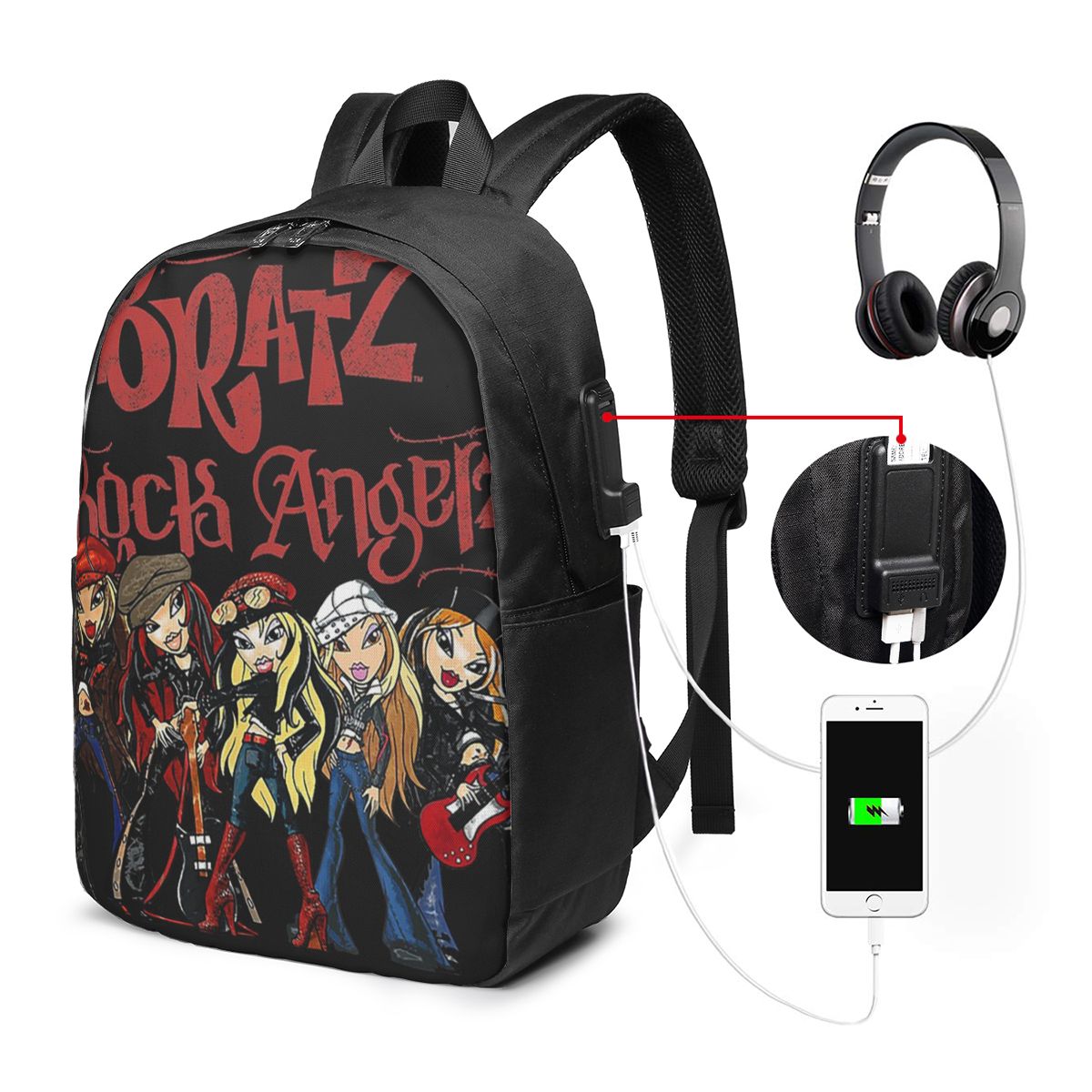 Bratz Rock Angelz グループショットバックパ - Travel Bags のレビューと価格