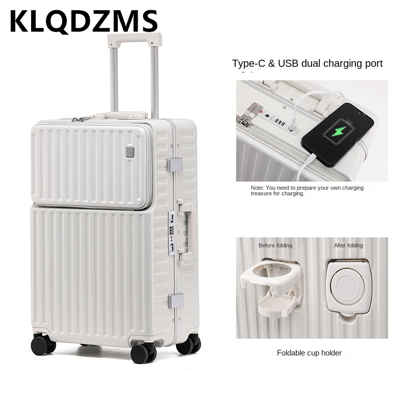 KLQDZMS ハンドヘルド旅行スーツケース フロントオープ - Front Opening Laptop Luggage 24 Inch のレビューと価格