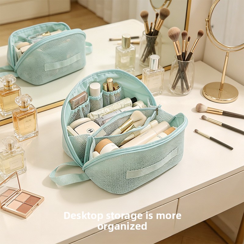 新着メッシュ化粧品バッグ大容量パーティション化粧品バッグ旅行 - Cosmetic Bags のレビューと価格
